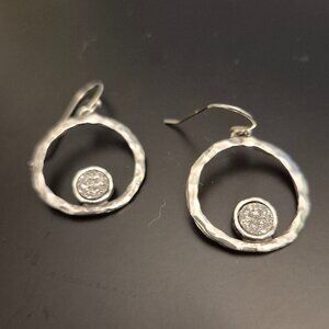 Silver Pentacle Drop Earrings